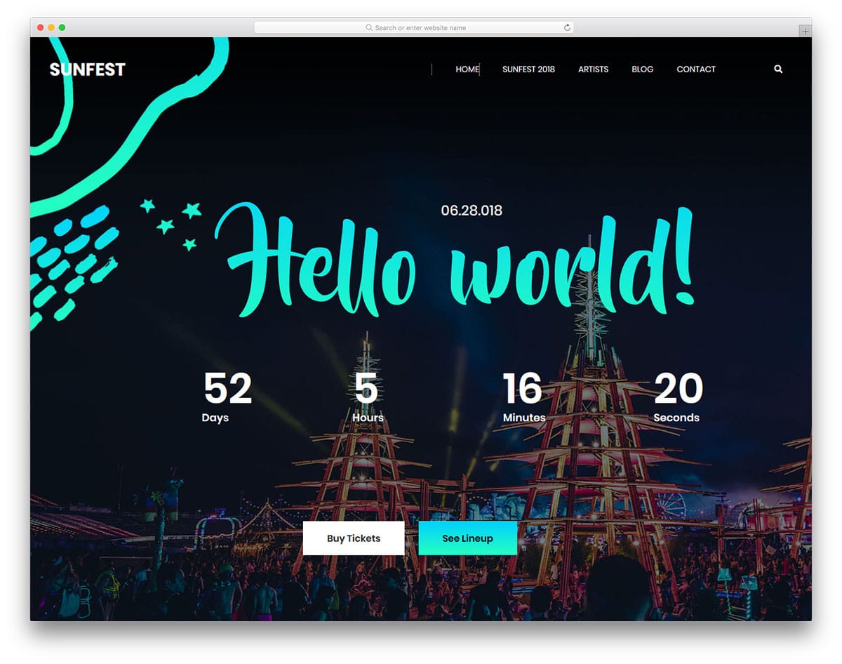 sunfest-free-one-page-website-templates