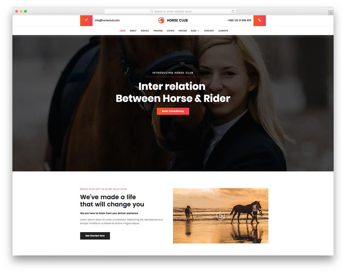horseclub-free-bootstrap-business-templates