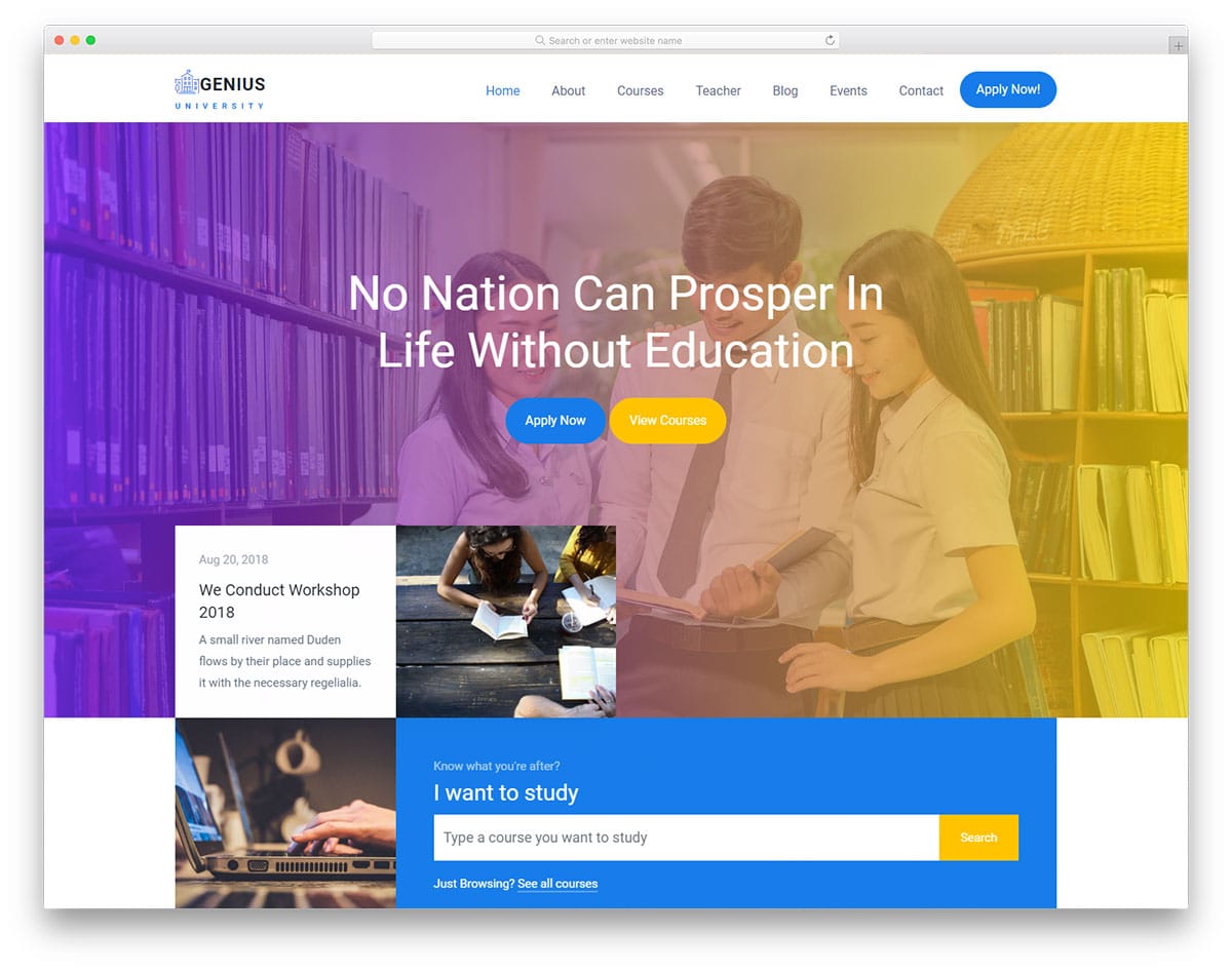 genius-free-school-website-templates