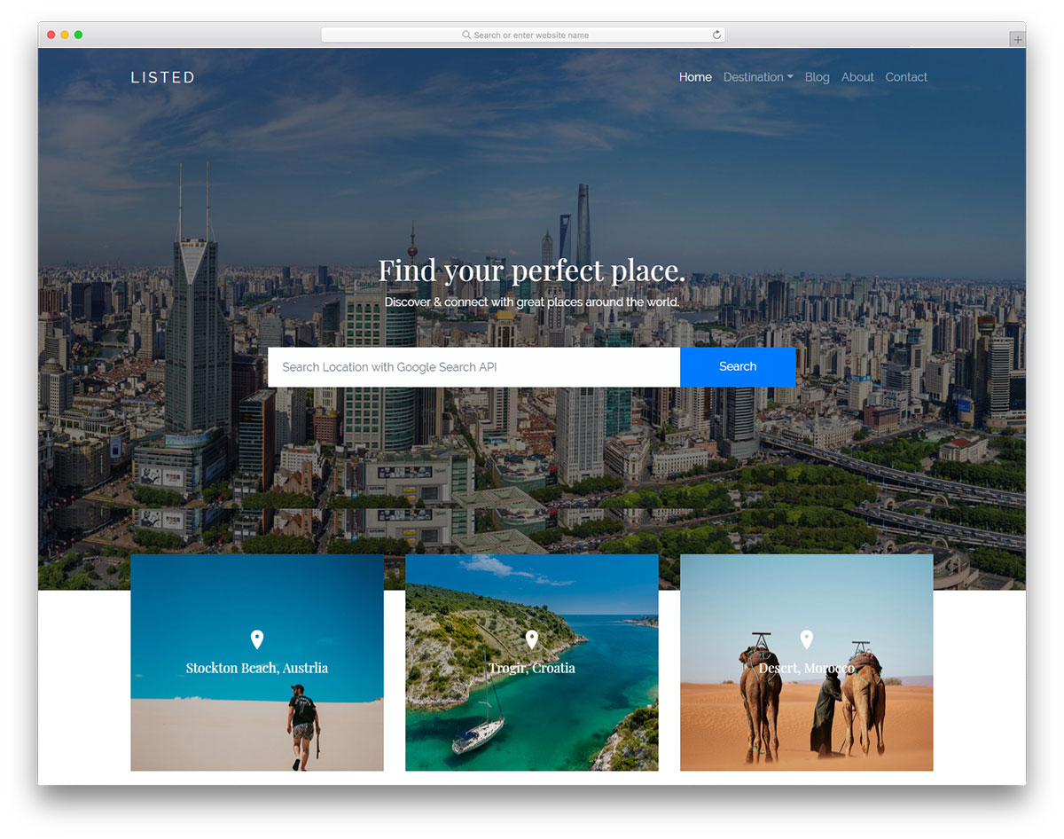 listed-free-travel-agency-website-templates