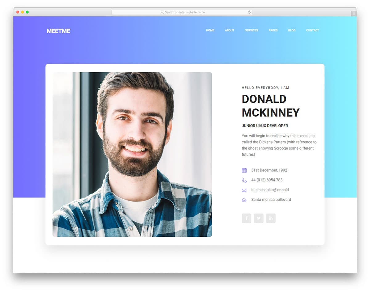 meetme-free-bootstrap-personal-website-template