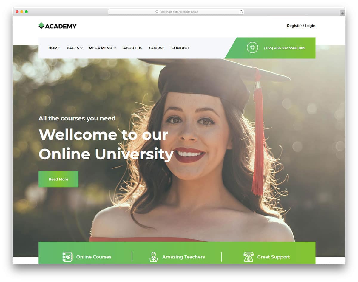academy-free-college-website-templates