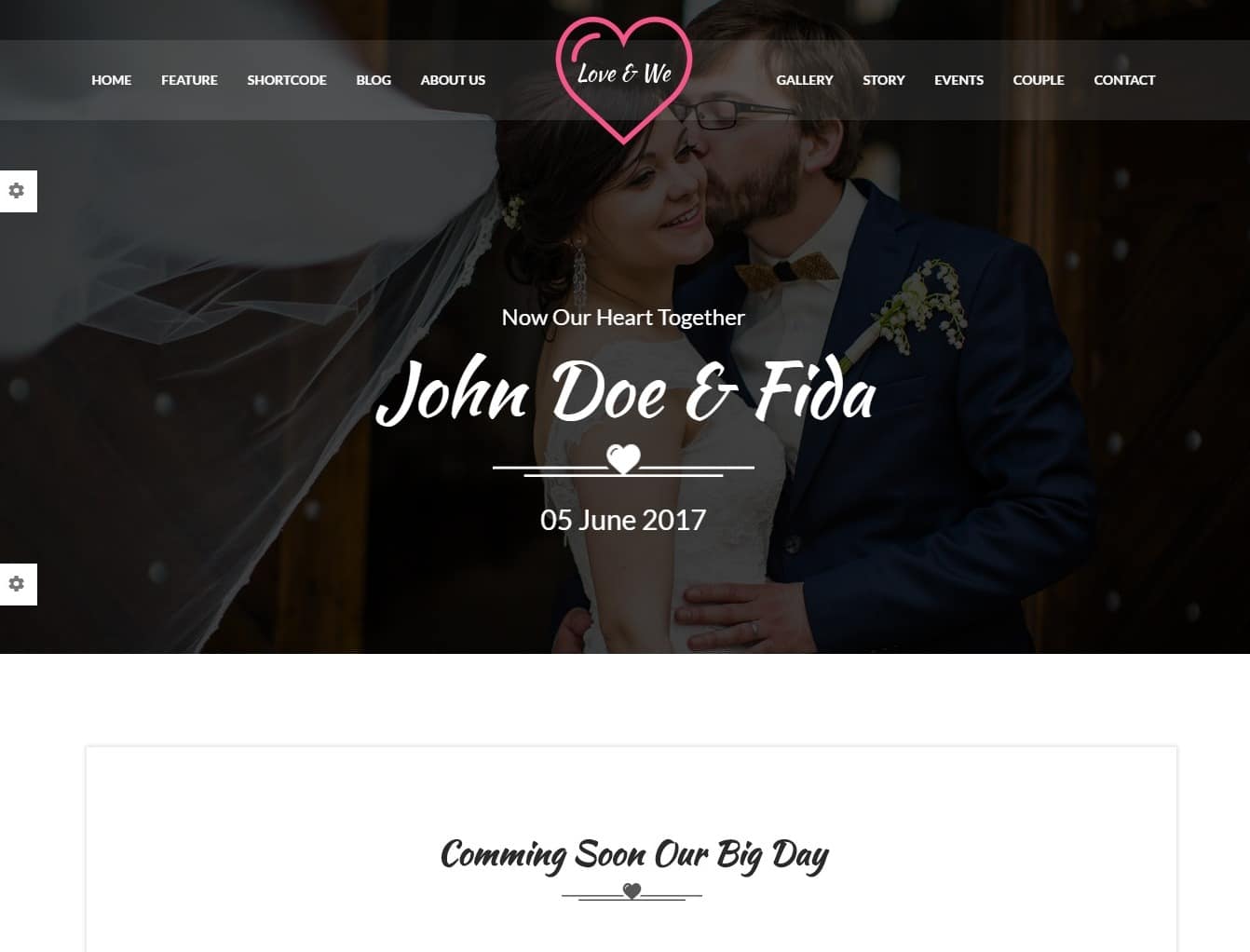 love and we wedding website template