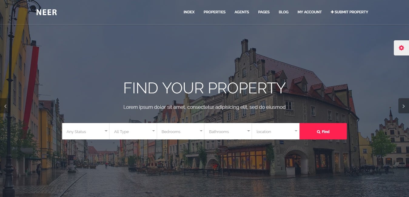 neer premium real estate website template