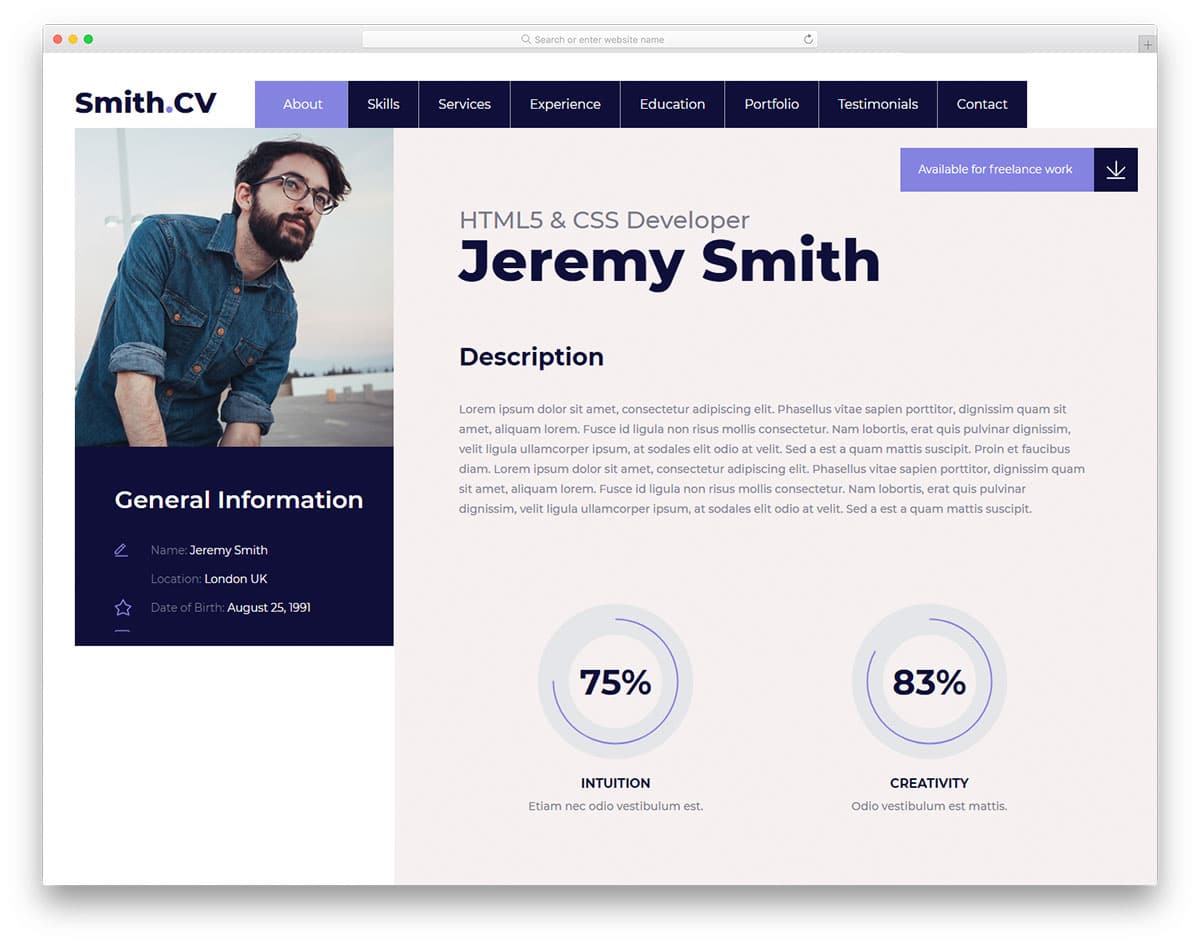 vcard2-free-bootstrap-resume-templates