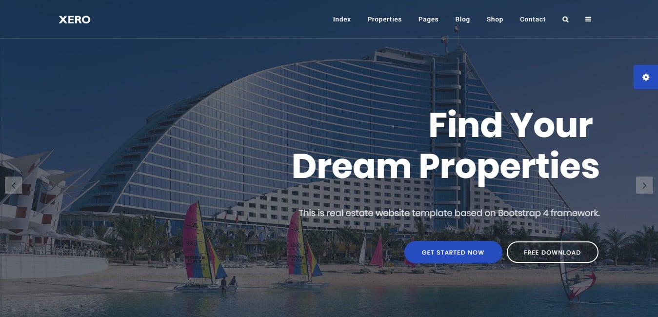 xero premium real estate website template