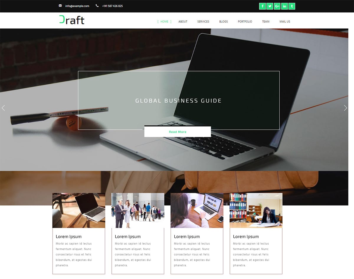 Craft bootstrap website template with video background