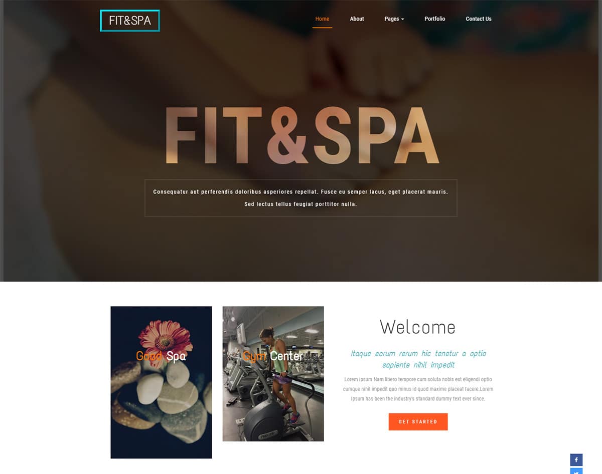 Fit-&-Spa bootstrap website template with video background