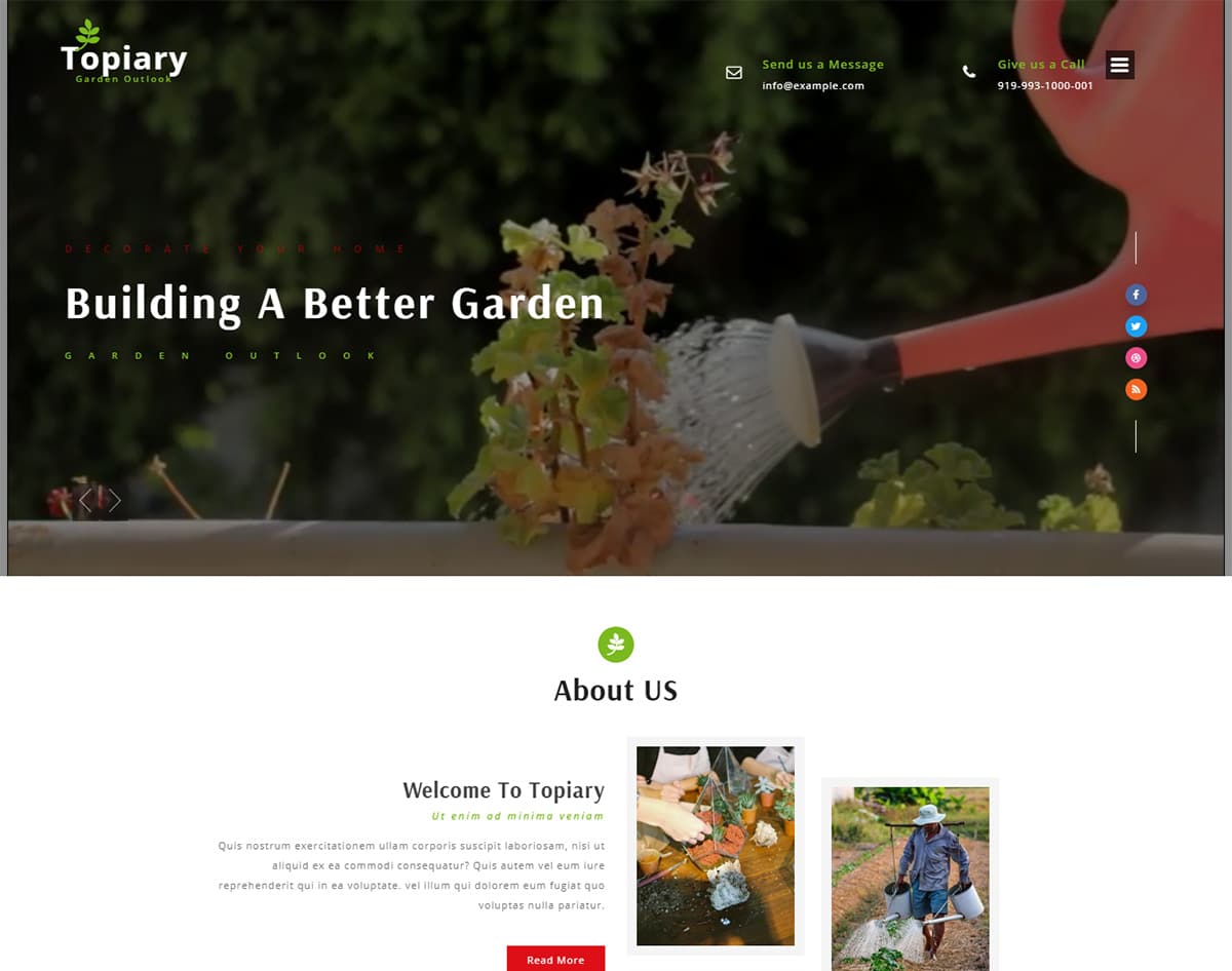 Topiary bootstrap website template with video background