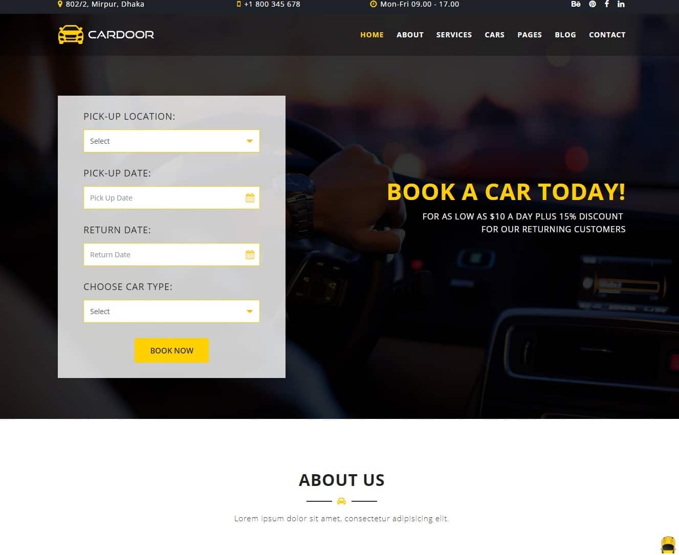 cardoor transportation website template