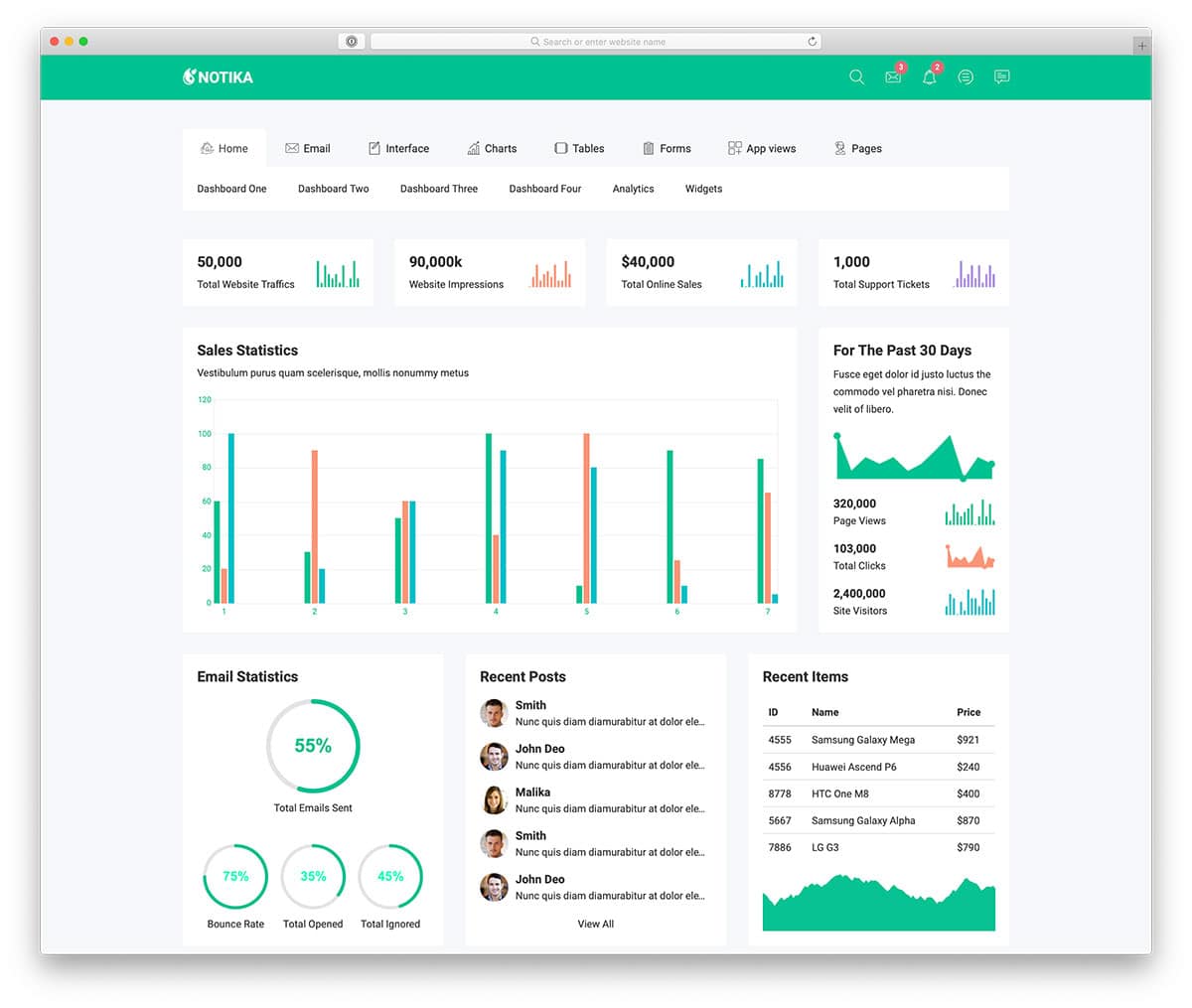 simple bootstrap admin template