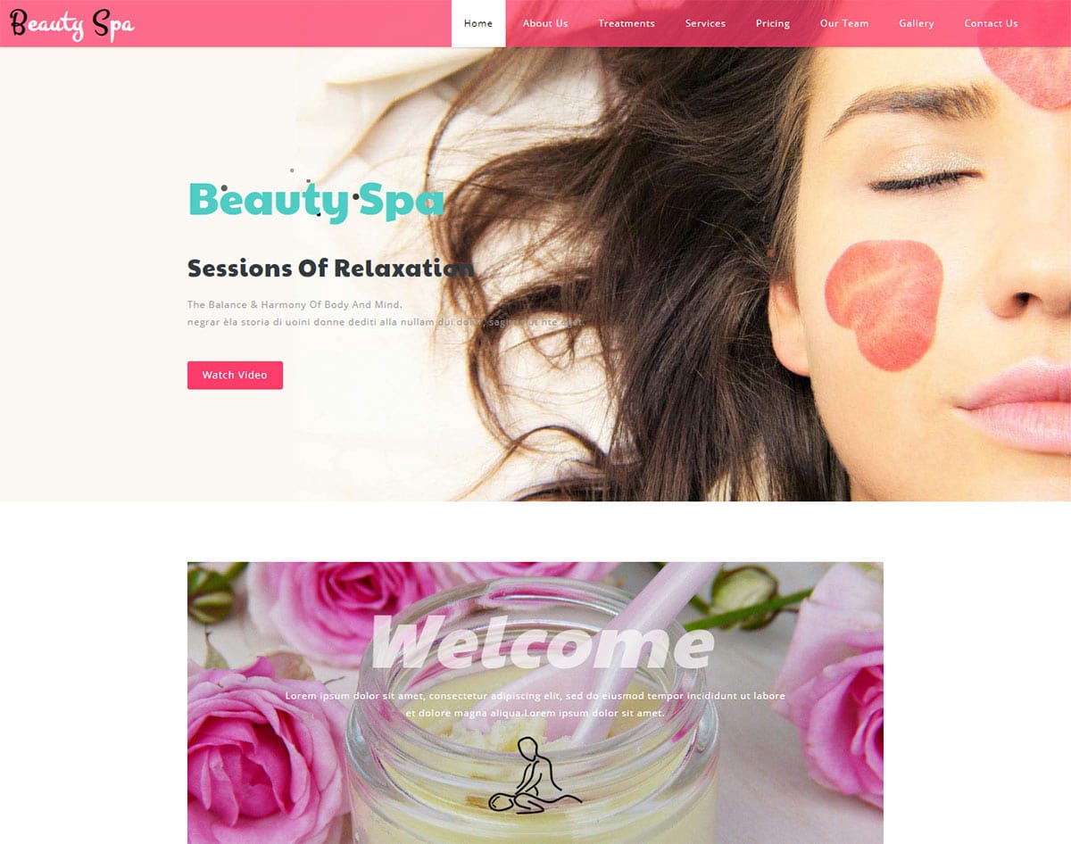 spa and beauty salon website templates -beauty spa
