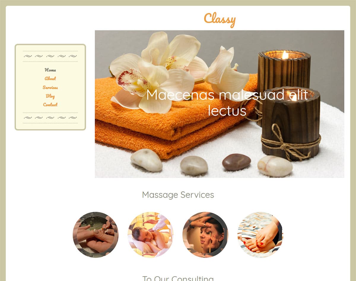 spa and beauty salon website templates - classy