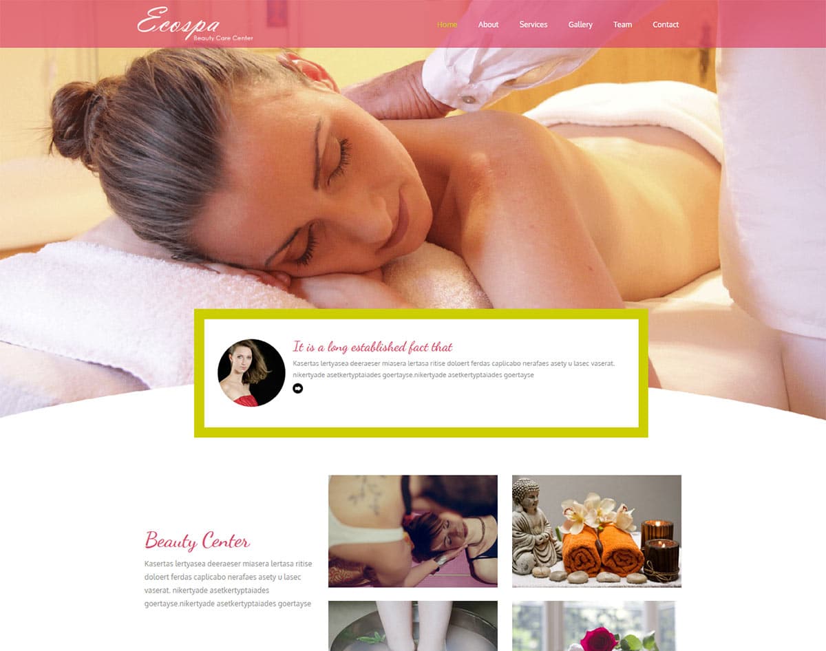 spa and beauty salon website templates -ecospa