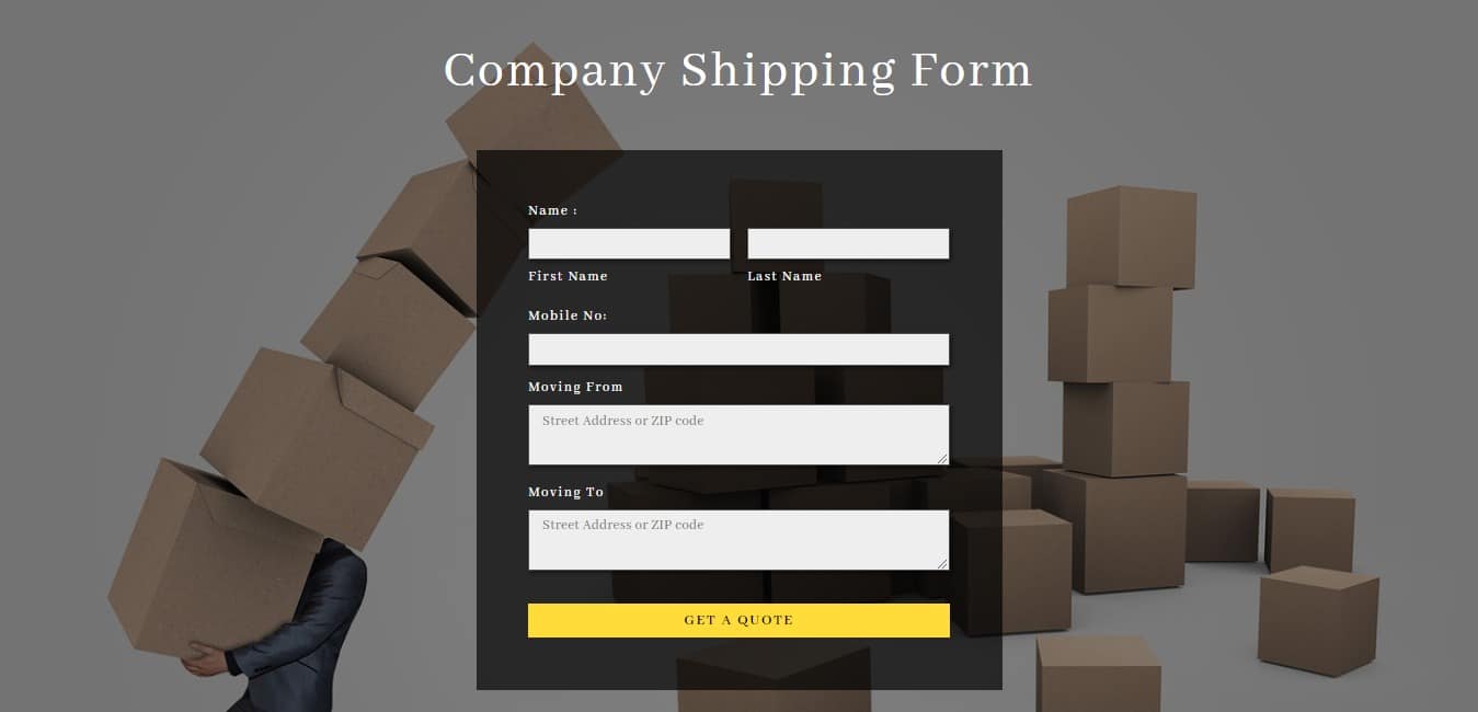 form website templates company shipping form