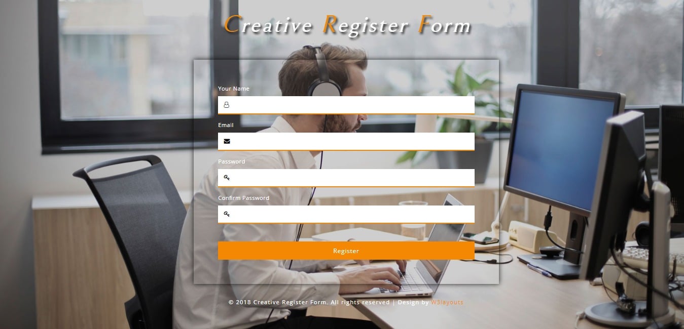 form website templates creative register form