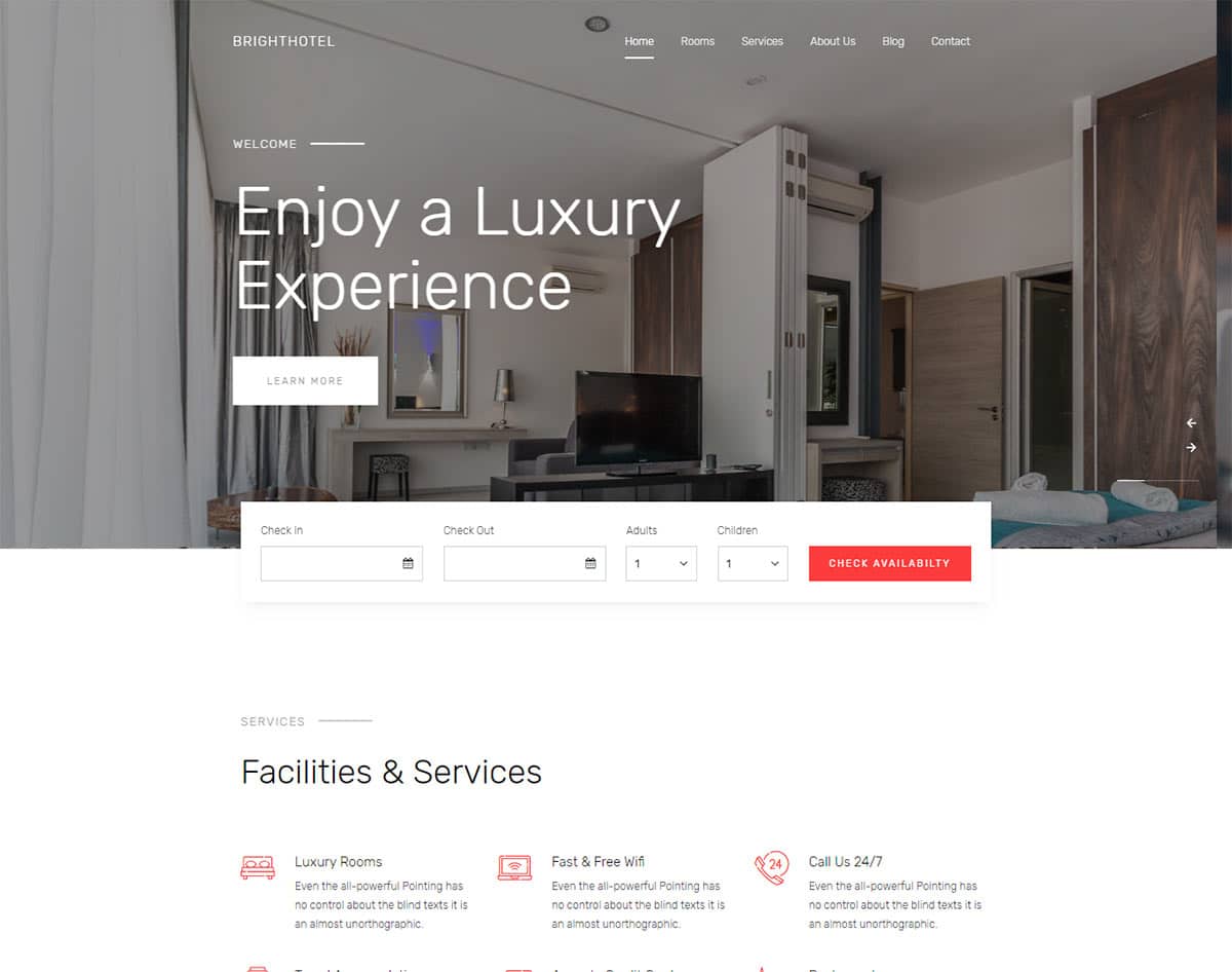 free simple website template - brighthotel
