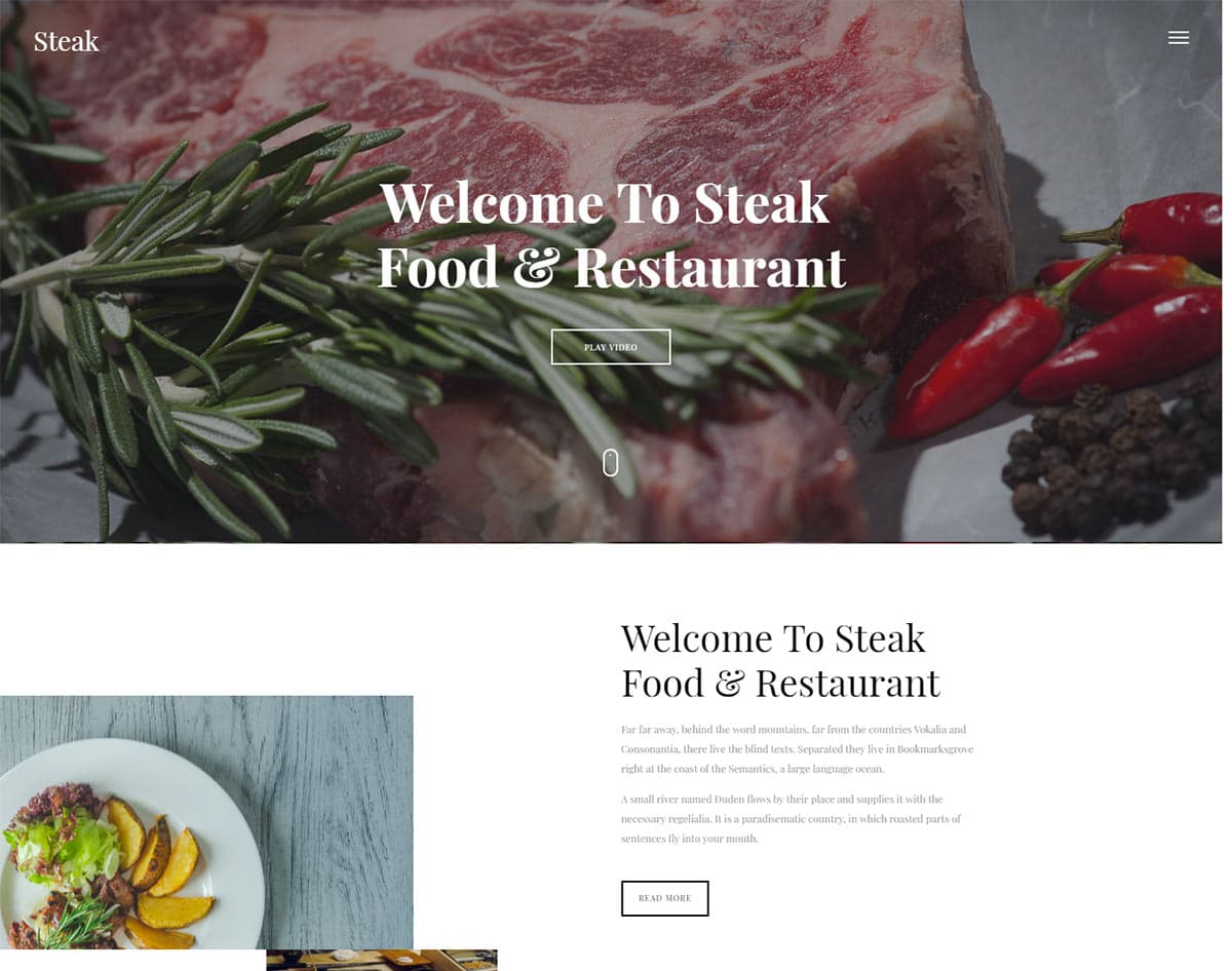 free simple website template - steak