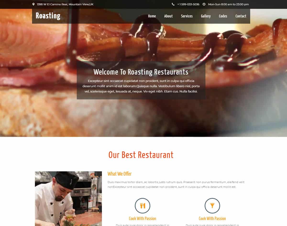 bootstrap website template with video background - roasting