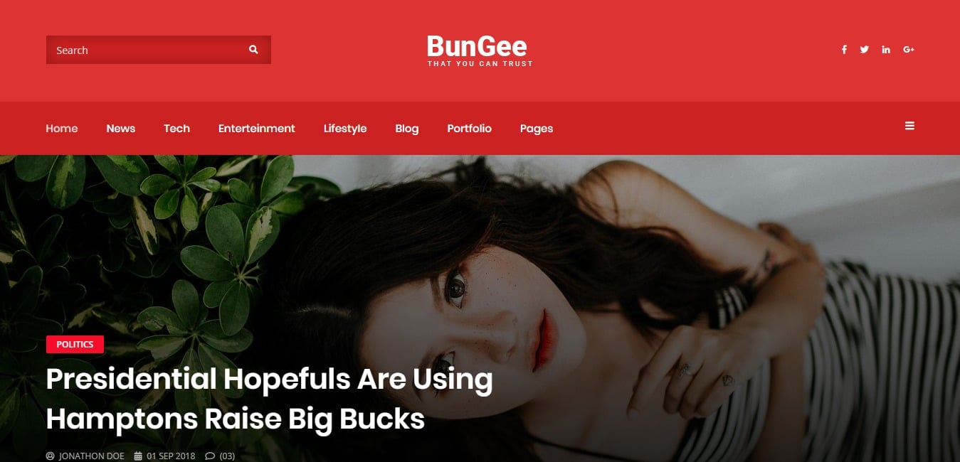 BunGee Blog News Magazine HTML5 Template