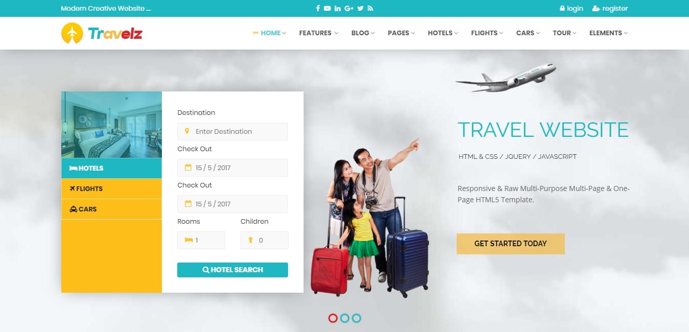 travelz HTML travel site template