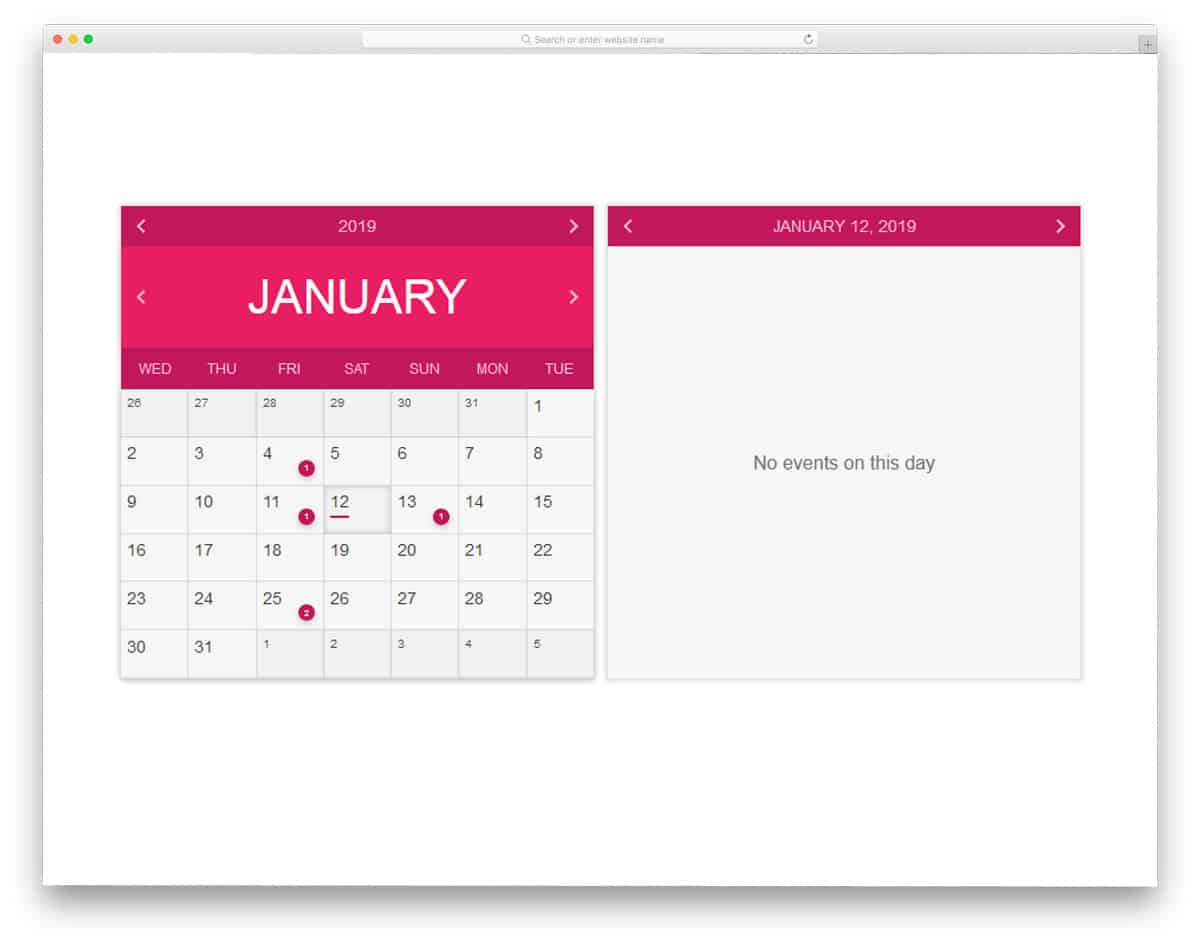 Calendar-Javascript-Library