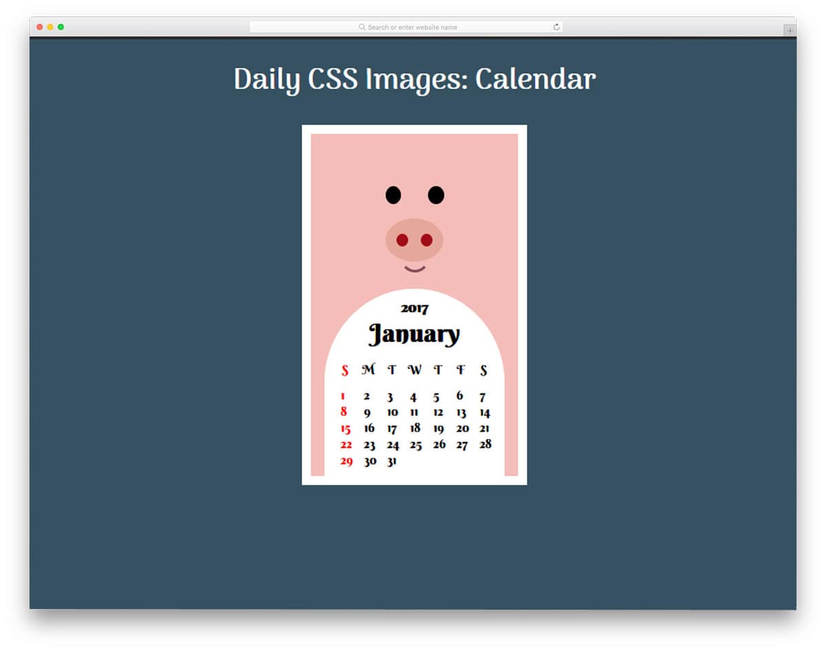 Daily-CSS-Images-Calendar