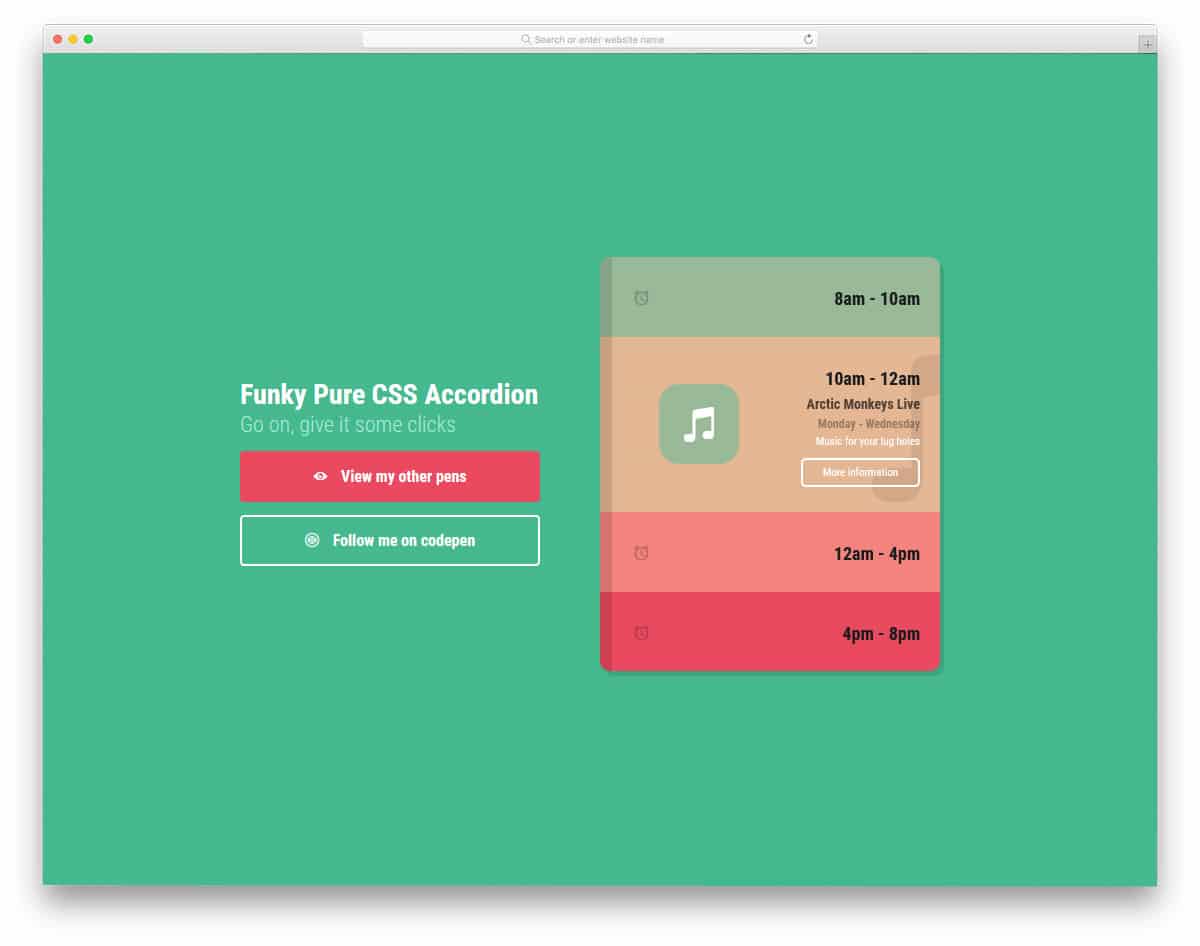 Funky-Pure-CSS-Accordion