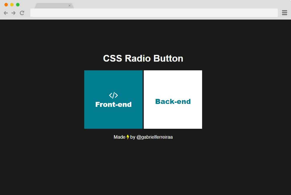Radio Button Big Square Just CSS