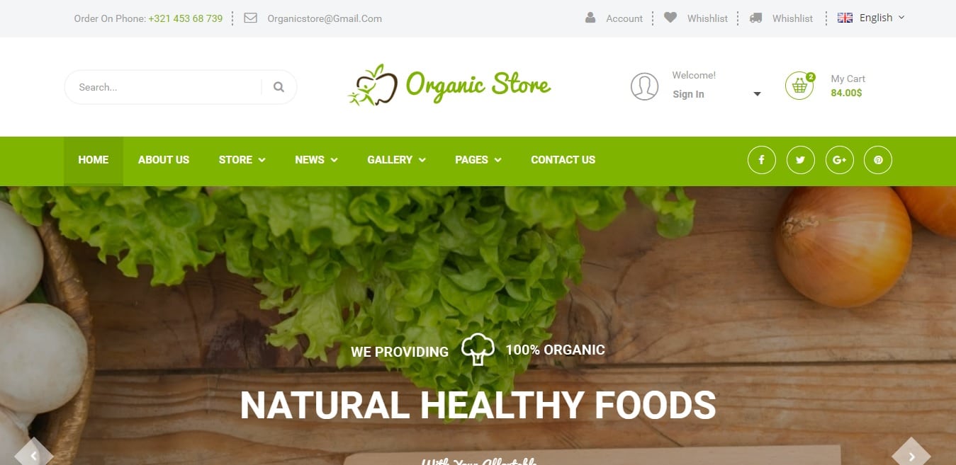 organic store agriculture website template