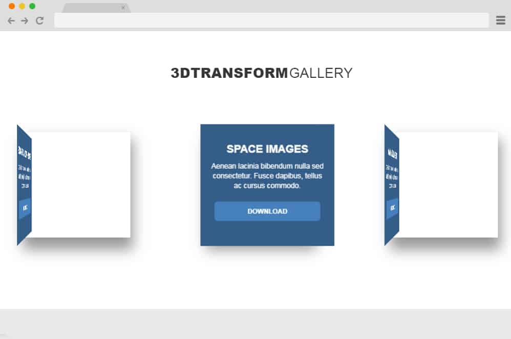 CSS 3D Transform Gallery css image gallery