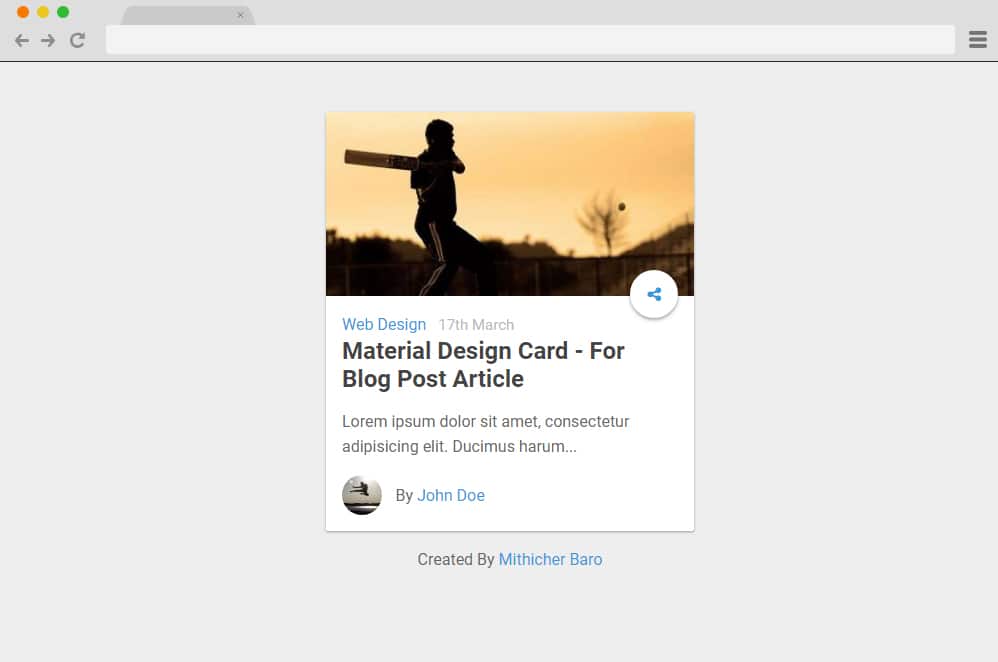 Material Design Card For Blog Post material design cards