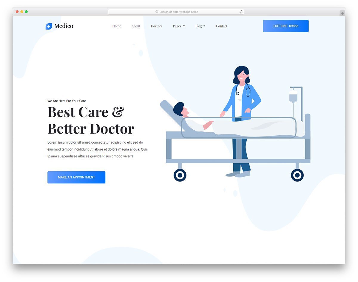 contemporary style medical website template