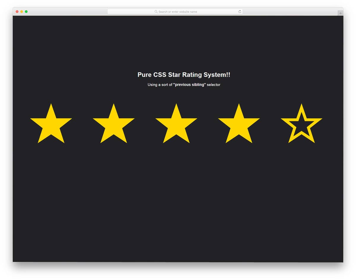 Pure-CSS-Star-Rating-System