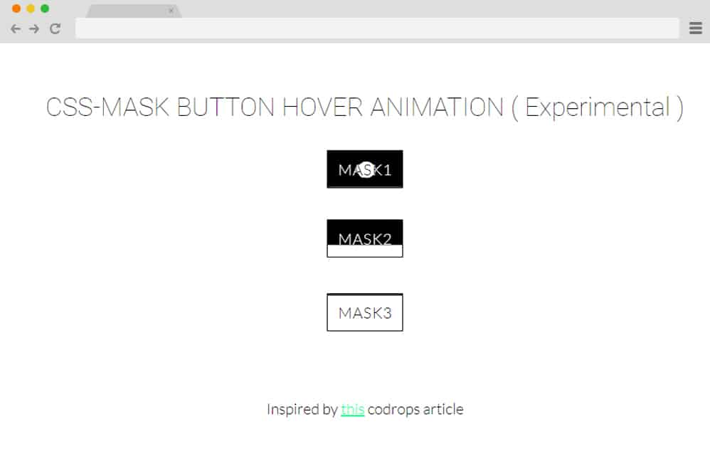 css button hover CSS-Mask Button Hover Animation ( Experimental )