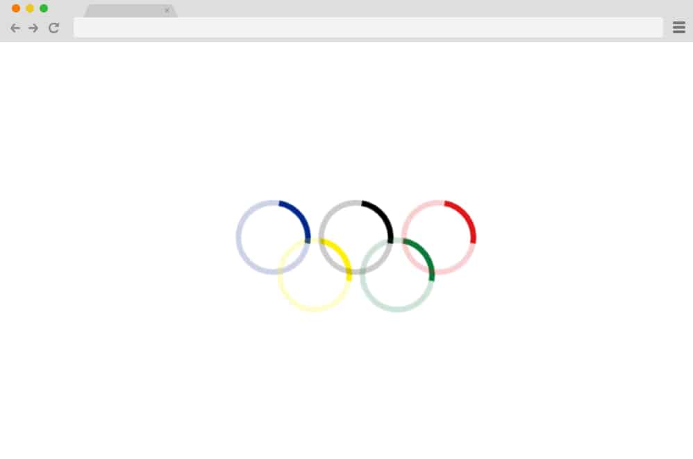 olympic rings CSS Spinners