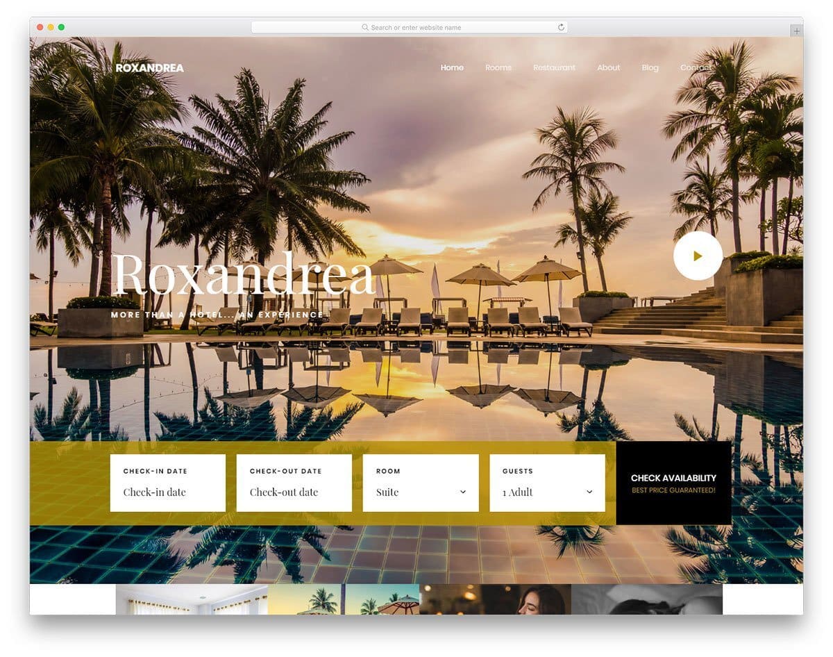 responsive website template for hotel websites