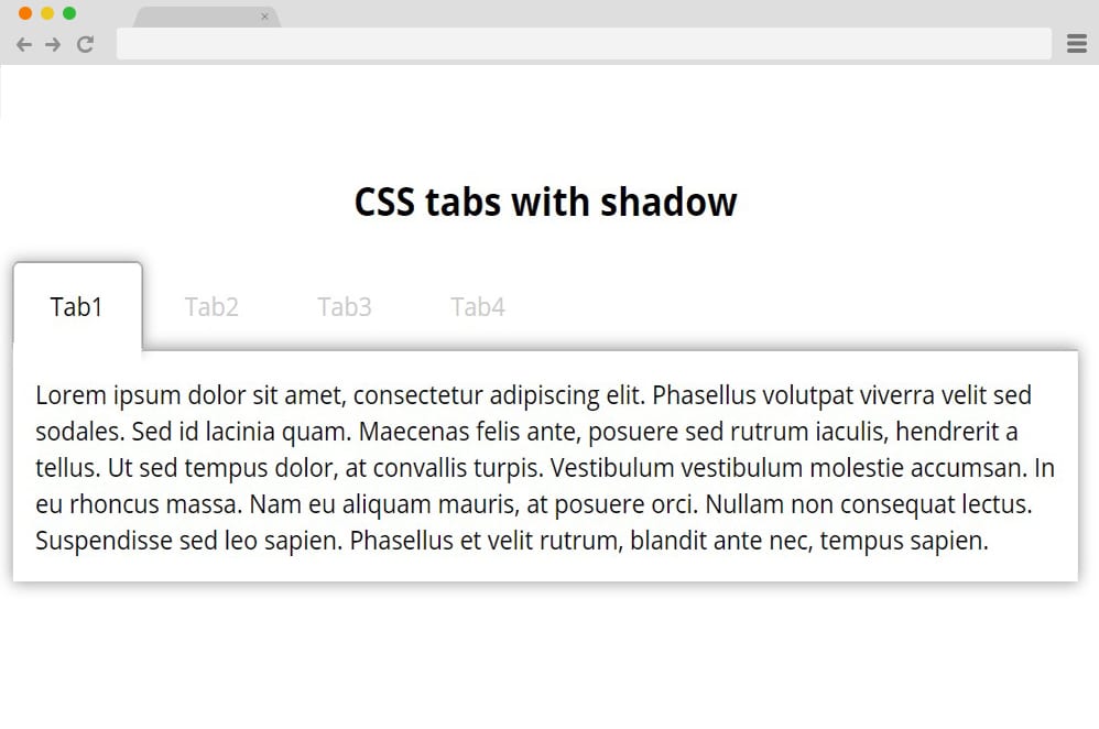 CSS Tab with shadows