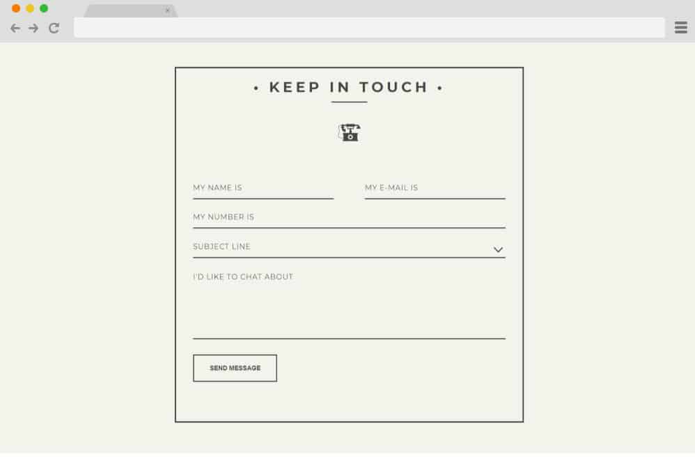 CSS forms - Vintage inspired Contact form 5