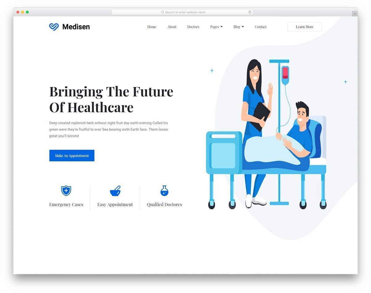 fresh and trendy-looking medical website template