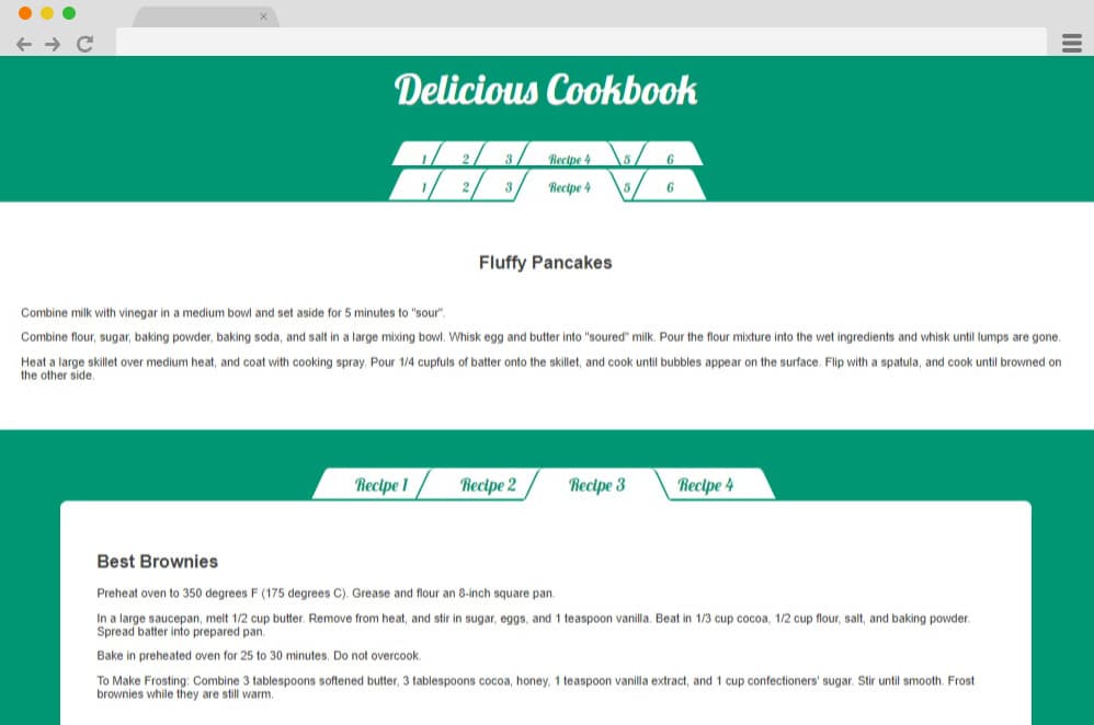 Recipe Card with CSS Tabs