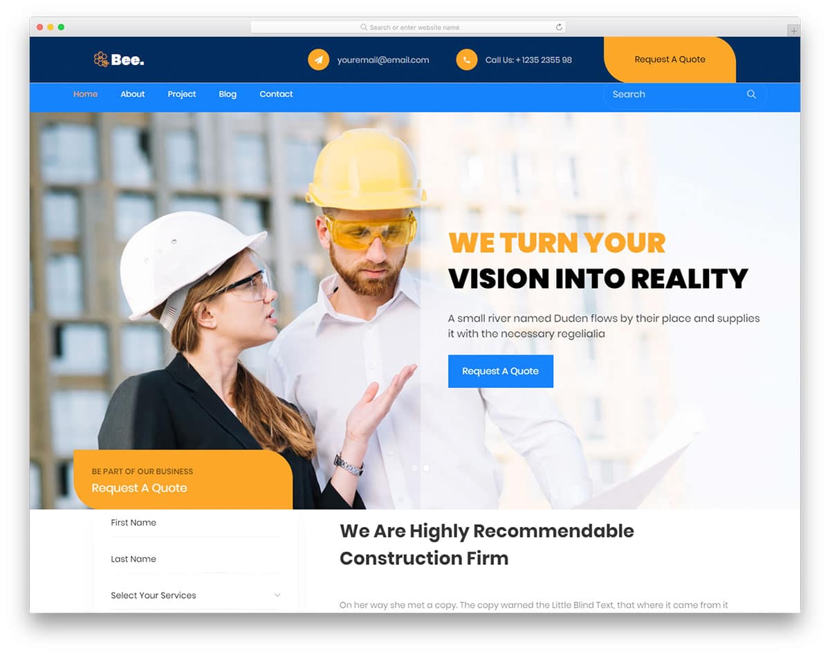 bee-free-construction-website-templates