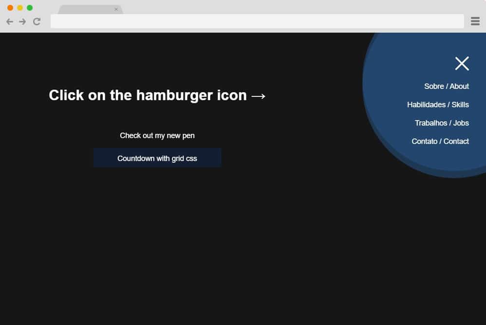 hamburger icon with morphing menu