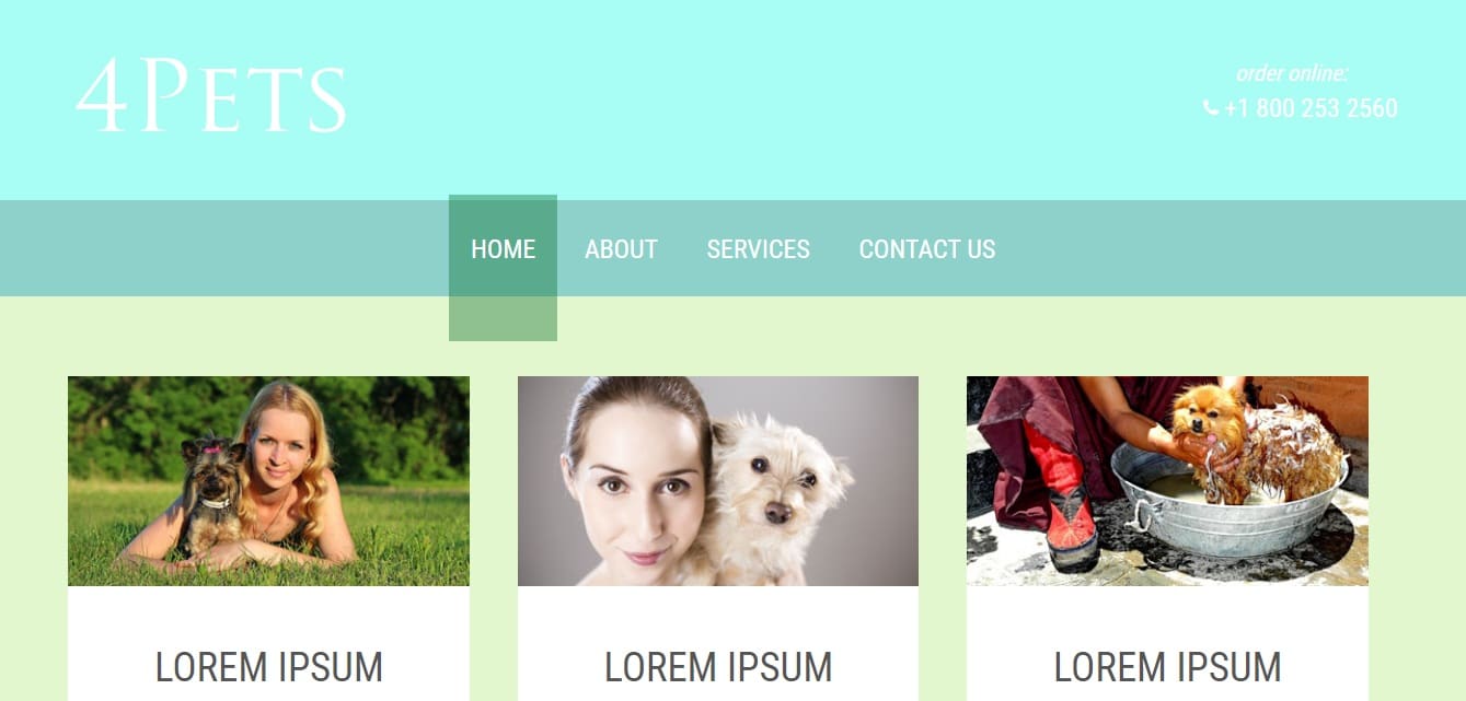 4pets animal and pets website template