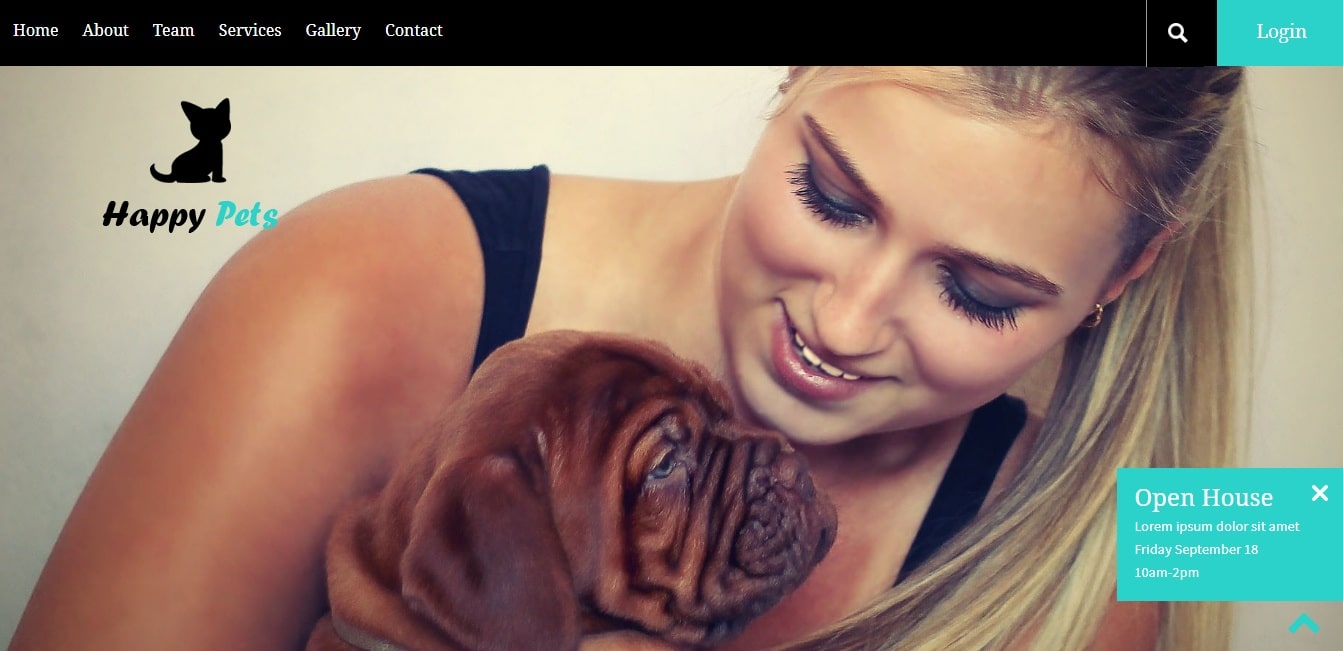 happy pets animal and pets website template