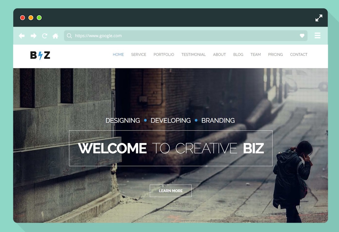 one page parallax website template