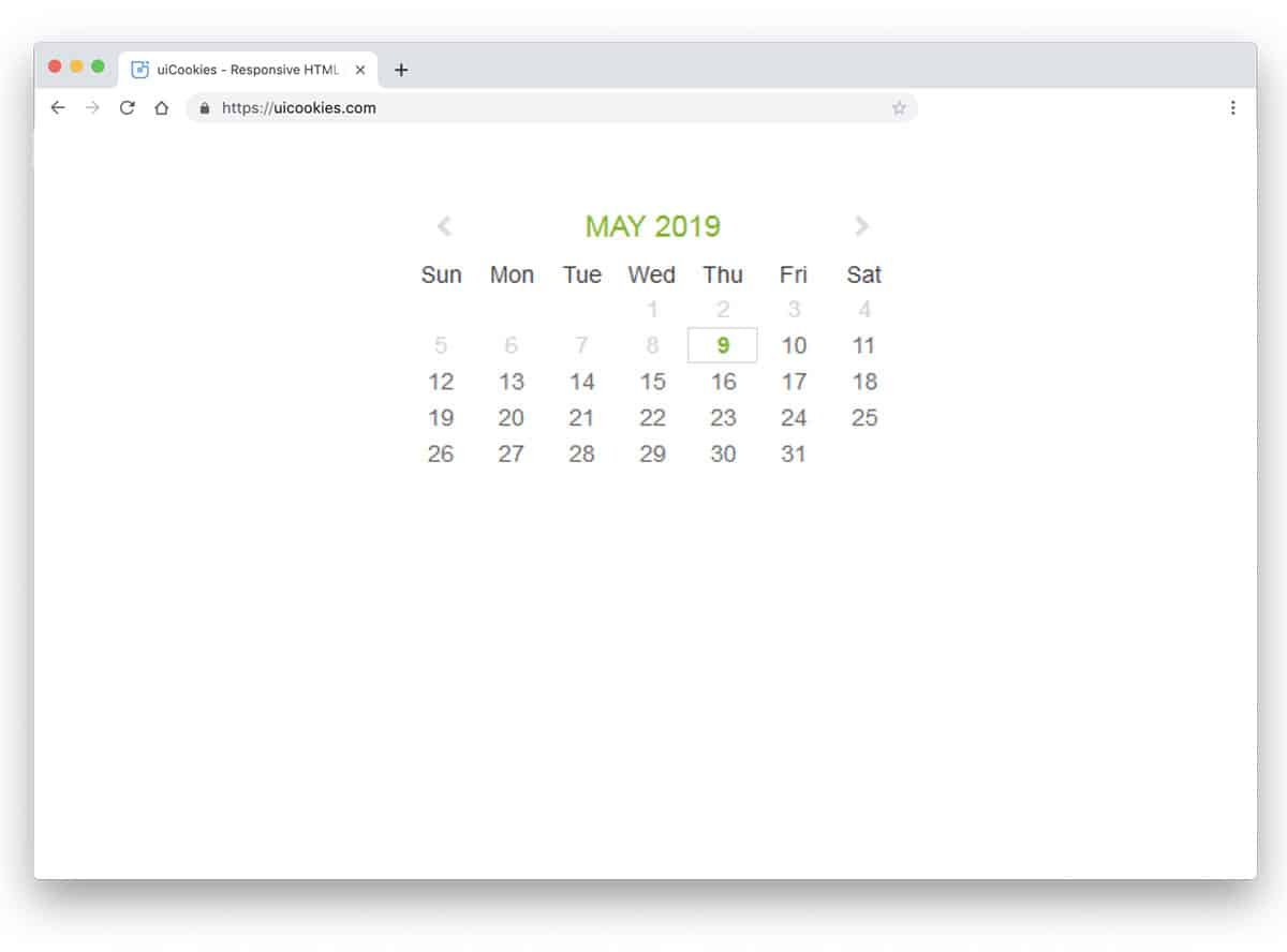 clean looking bootstrap calendar design