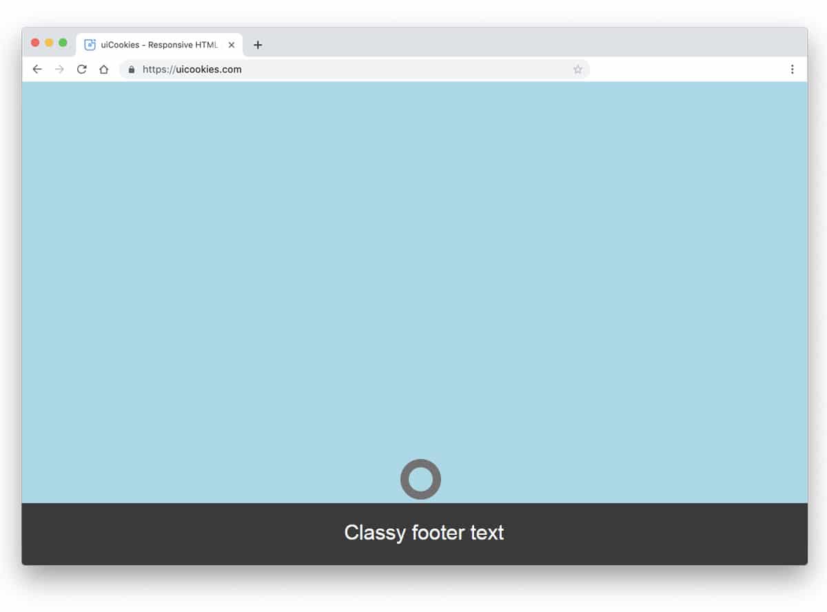 css footer with hover action