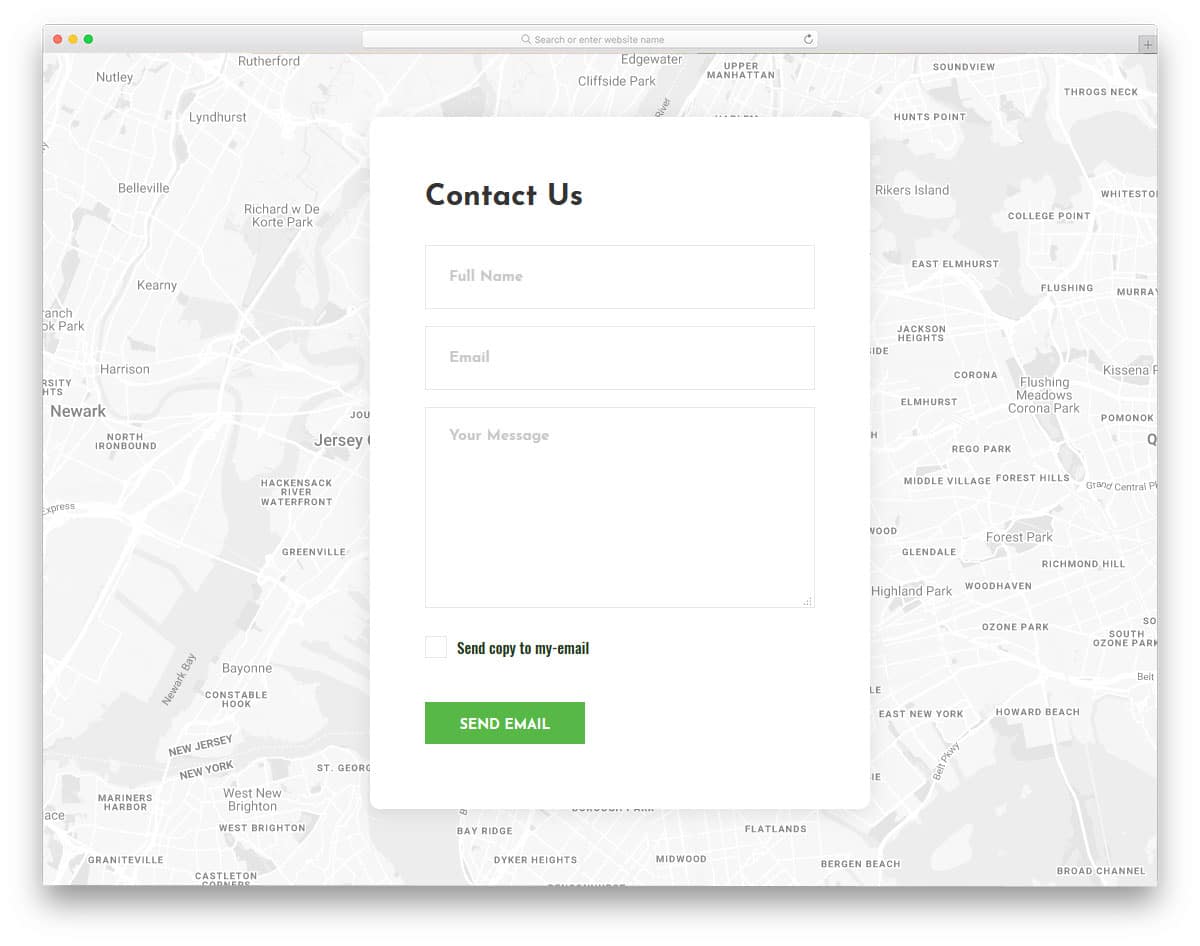 bootstrap form template with google map widget
