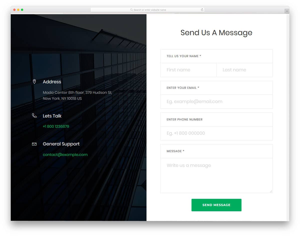 spaces are properly utilized in this bootstrap contact form